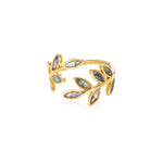 Titanium Steel Leaf Open End Ring for Girls（40% discount from 2 pieces）