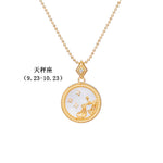 Fashion twelve constellation necklace copper-plated real gold small gift (40% discount from 2 pieces)