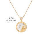 Fashion twelve constellation necklace copper-plated real gold small gift (40% discount from 2 pieces)