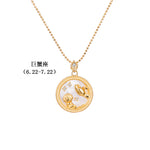 Fashion twelve constellation necklace copper-plated real gold small gift (40% discount from 2 pieces)