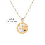 Fashion twelve constellation necklace copper-plated real gold small gift (40% discount from 2 pieces)