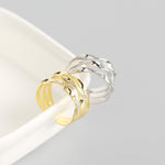 S925 Sterling Silver Triple Line Twist Open Ring(40% Off 2 Pieces)