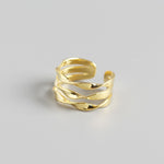 S925 Sterling Silver Triple Line Twist Open Ring(40% Off 2 Pieces)