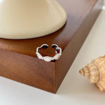 Small Shell Sterling Silver Split Ring（Two for 40% off）