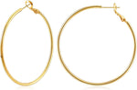 925 Sterling Silver Earrings Gold Ladies Hoops(40% off from 2 pairs)