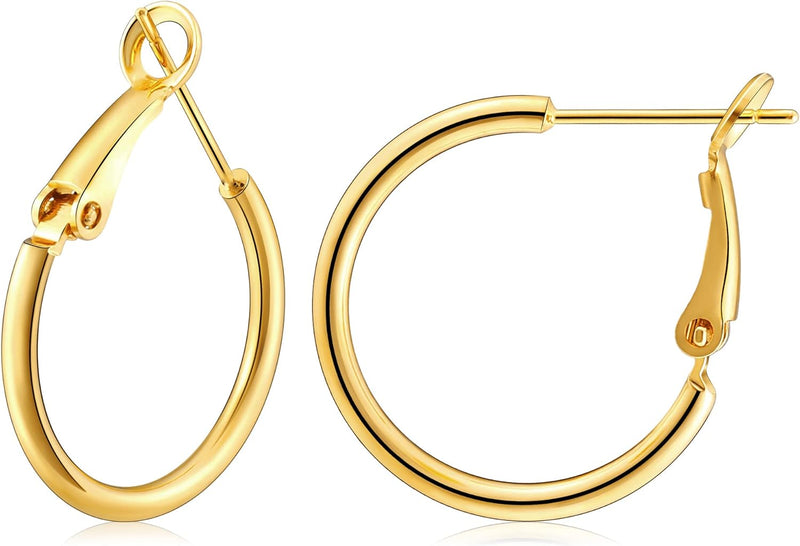 925 Sterling Silver Earrings Gold Ladies Hoops(40% off from 2 pairs)