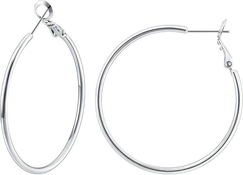 925 Sterling Silver Earrings Gold Ladies Hoops(40% off from 2 pairs)