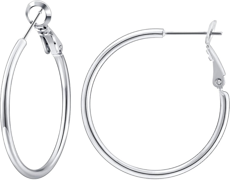 925 Sterling Silver Earrings Gold Ladies Hoops(40% off from 2 pairs)