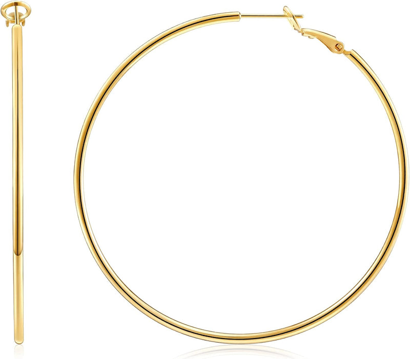 925 Sterling Silver Earrings Gold Ladies Hoops(40% off from 2 pairs)