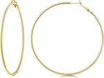 925 Sterling Silver Earrings Gold Ladies Hoops(40% off from 2 pairs)