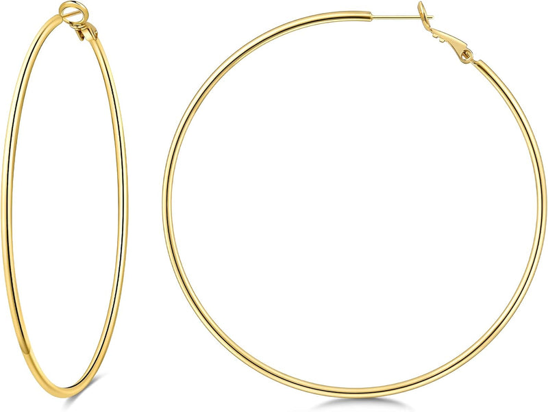 925 Sterling Silver Earrings Gold Ladies Hoops(40% off from 2 pairs)