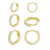 925 Silver Pin Zirconia Earrings 3 Pairs 8/10/12mm (40% off 2 sets)