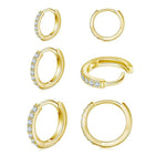 925 Silver Pin Zirconia Earrings 3 Pairs 8/10/12mm (40% off 2 sets)