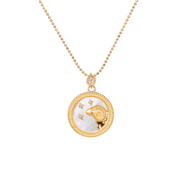 Fashion twelve constellation necklace copper-plated real gold small gift (40% discount from 2 pieces)