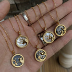 Fashion twelve constellation necklace copper-plated real gold small gift (40% discount from 2 pieces)