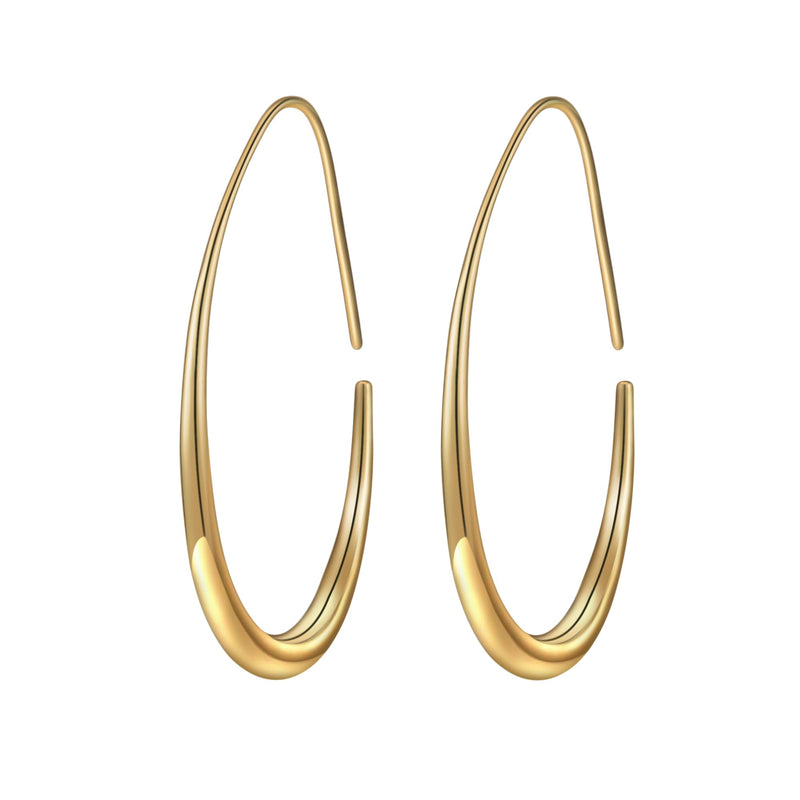 Gold Oval Glossy Hook Earrings (40% off from 2 pieces)