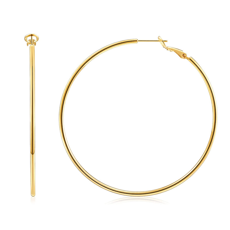 925 Sterling Silver Earrings Gold Ladies Hoops(40% off from 2 pairs)