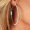 Women's White Gold Large Hoop Earrings with Diamonds Set of 5 Pairs（40% discount from 2 sets）