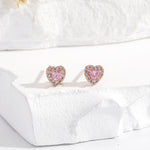 Pink Gemstone Stud Earrings Set of 3（40% discount from 2 sets）