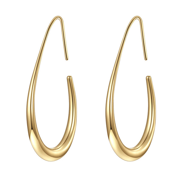 Gold Oval Glossy Hook Earrings (40% off from 2 pieces)