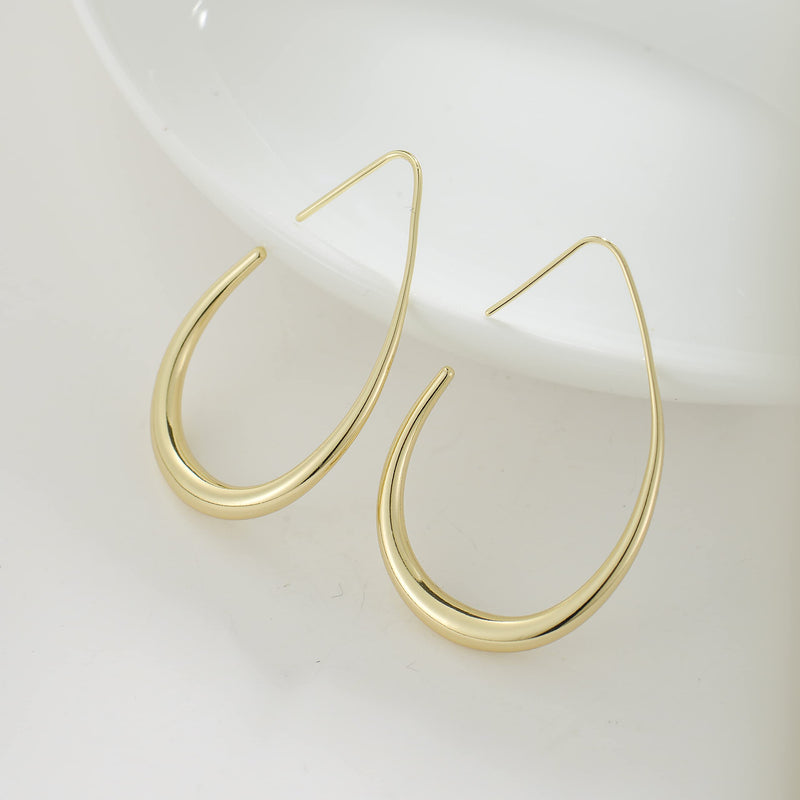 Gold Oval Glossy Hook Earrings (40% off from 2 pieces)