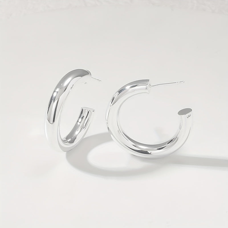 C-shaped hollow large earring studs are not easy to allergy（40% off on 2 pieces）