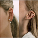 925 Silver Pin Zirconia Stud Earrings Set (40% off 2 pieces)