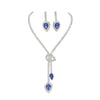 Sapphire Pendant Necklace Earrings Set（40% discount from 2 sets）