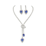 Sapphire Pendant Necklace Earrings Set（40% discount from 2 sets）