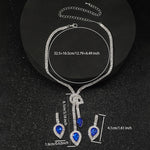 Sapphire Pendant Necklace Earrings Set（40% discount from 2 sets）