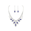 Sapphire necklace and earring jewelry set（40% discount from 2 sets）