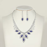 Sapphire necklace and earring jewelry set（40% discount from 2 sets）