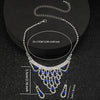 Women's Blue and White Gemstone Necklace and Earrings Jewelry Set（40% discount from 2 sets）