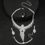 Women's Large Flower Gemstone Necklace Earrings Ring Bracelet Jewelry Set（40% discount from 2 sets）