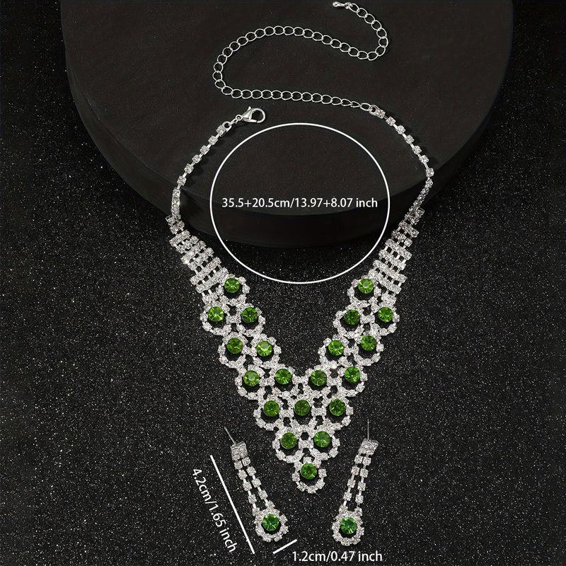 Greenstone Necklace and Earrings Jewelry Set（40% discount from 2 sets）