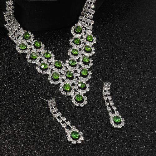 Greenstone Necklace and Earrings Jewelry Set（40% discount from 2 sets）