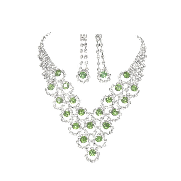 Greenstone Necklace and Earrings Jewelry Set（40% discount from 2 sets）