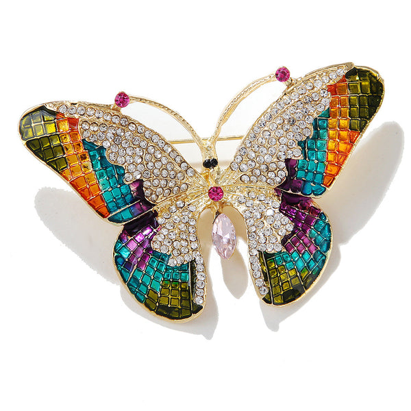 Exquisite butterfly temperament color glaze with diamonds corsage brooch(40% discount from 2 pieces)