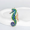 Enameled Seahorse Imitation Enamel Brooch Painted Oil Drip Animal Pin(40% discount from 2 pieces)