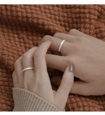 Accompany you S999 foot silver plain ring couple ring(40% Off 2 Pieces)