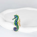 Enameled Seahorse Imitation Enamel Brooch Painted Oil Drip Animal Pin(40% discount from 2 pieces)