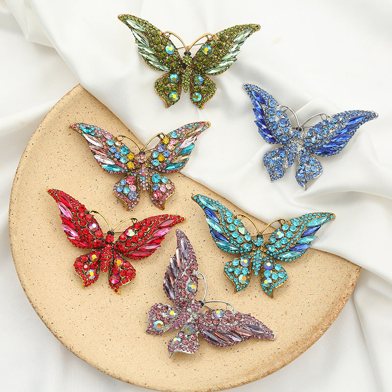 High-grade butterfly brooch alloy with diamonds pin(40% discount from 2 pieces)