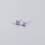 S925 sterling silver four-leaf flower colored flower stud earrings(40% Off 2 Pieces)