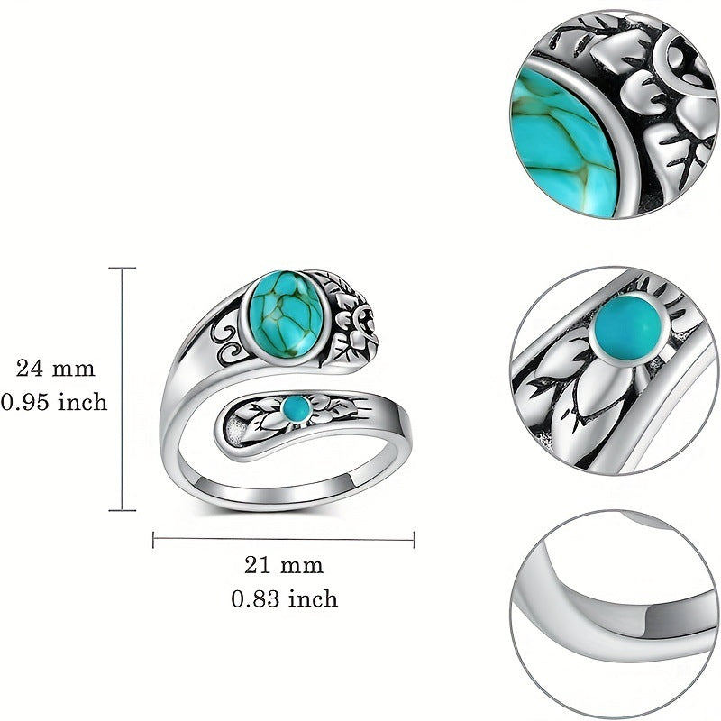 Vintage Silver Turquoise Open Ring (40% off 2)