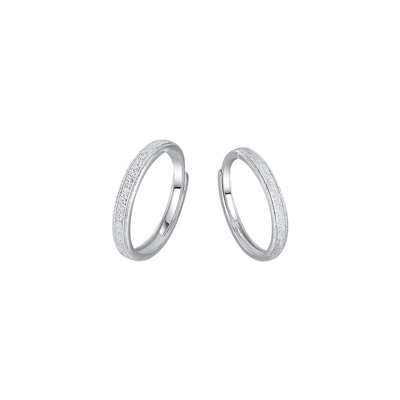 Accompany you S999 foot silver plain ring couple ring(40% Off 2 Pieces)