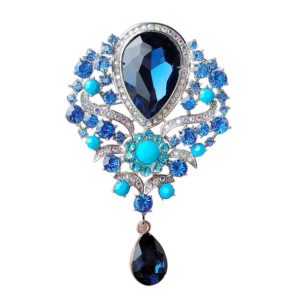 Alloy Rhinestone Pin Colored Pendant Crystal Brooch(40% discount from 2 pieces)