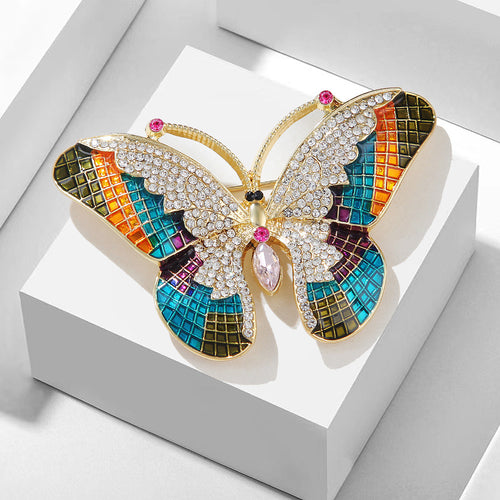 Exquisite butterfly temperament color glaze with diamonds corsage brooch(40% discount from 2 pieces)