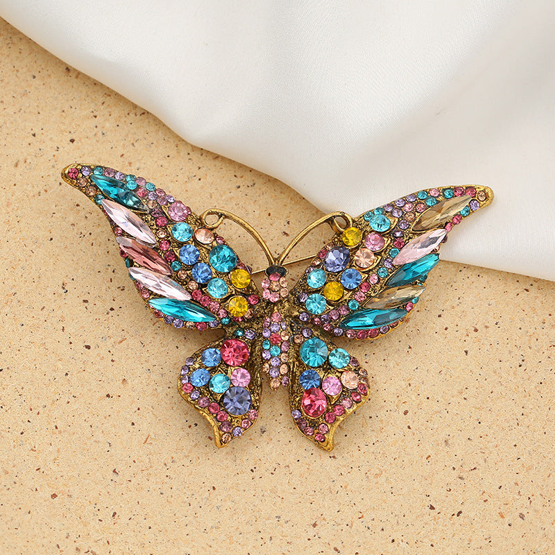 High-grade butterfly brooch alloy with diamonds pin(40% discount from 2 pieces)