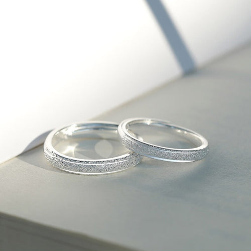 Accompany you S999 foot silver plain ring couple ring(40% Off 2 Pieces)