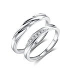 S925 Sterling Silver White Gold Couple's Ring (40% Off 2 Pieces)